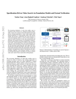 Specification-Driven Video Search via Foundation Models and Formal
  Verification