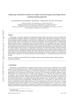 Enhancing wind field resolution in complex terrain through a
  knowledge-driven machine learning approach
