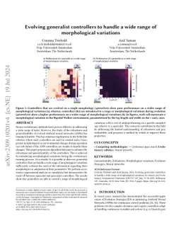 Evolving generalist controllers to handle a wide range of morphological
  variations