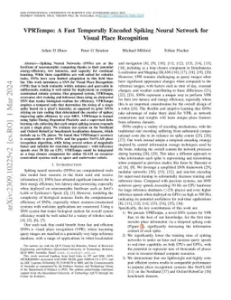 VPRTempo: A Fast Temporally Encoded Spiking Neural Network for Visual
  Place Recognition
