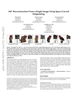 360$^\circ$ Reconstruction From a Single Image Using Space Carved
  Outpainting