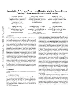 Crowdotic: A Privacy-Preserving Hospital Waiting Room Crowd Density
  Estimation with Non-speech Audio