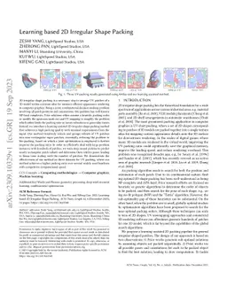 Learning based 2D Irregular Shape Packing