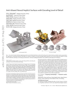 Anti-Aliased Neural Implicit Surfaces with Encoding Level of Detail