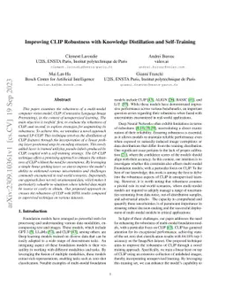 Improving CLIP Robustness with Knowledge Distillation and Self-Training