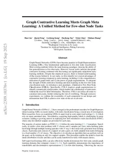 Graph Contrastive Learning Meets Graph Meta Learning: A Unified Method
  for Few-shot Node Tasks