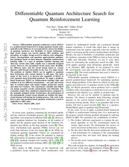 Differentiable Quantum Architecture Search for Quantum Reinforcement
  Learning