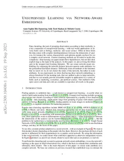 Unsupervised Learning via Network-Aware Embeddings