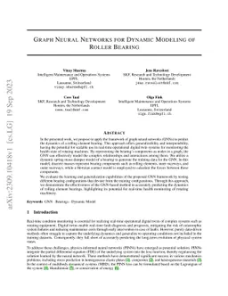 Graph Neural Networks for Dynamic Modeling of Roller Bearing