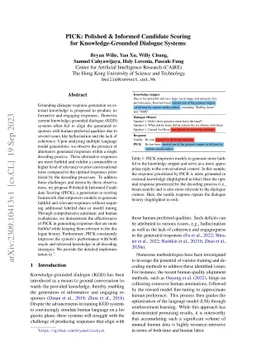 PICK: Polished & Informed Candidate Scoring for Knowledge-Grounded
  Dialogue Systems