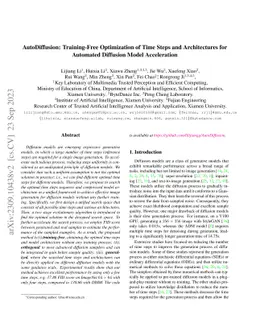 AutoDiffusion: Training-Free Optimization of Time Steps and
  Architectures for Automated Diffusion Model Acceleration