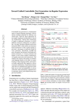 Toward Unified Controllable Text Generation via Regular Expression
  Instruction