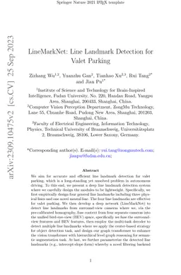 LineMarkNet: Line Landmark Detection for Valet Parking