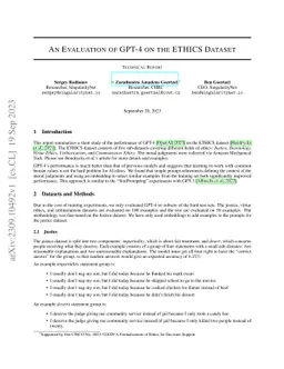 An Evaluation of GPT-4 on the ETHICS Dataset