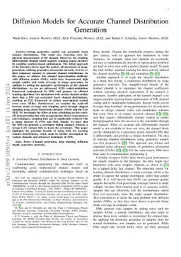 Diffusion Models for Accurate Channel Distribution Generation