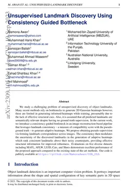 Unsupervised Landmark Discovery Using Consistency Guided Bottleneck