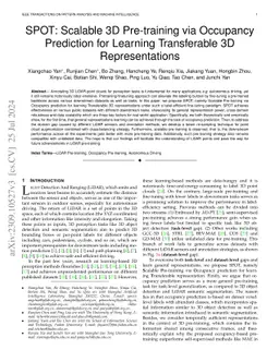 SPOT: Scalable 3D Pre-training via Occupancy Prediction for Learning Transferable 3D Representations