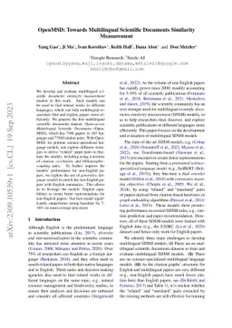 OpenMSD: Towards Multilingual Scientific Documents Similarity
  Measurement
