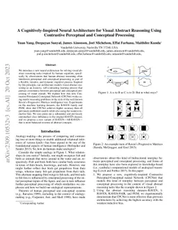A Cognitively-Inspired Neural Architecture for Visual Abstract Reasoning
  Using Contrastive Perceptual and Conceptual Processing