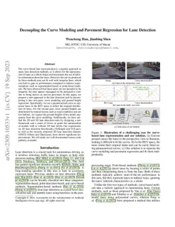 Decoupling the Curve Modeling and Pavement Regression for Lane Detection