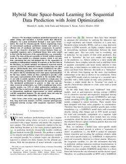 Hybrid State Space-based Learning for Sequential Data Prediction with
  Joint Optimization