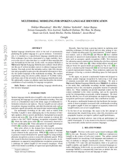 Multimodal Modeling For Spoken Language Identification