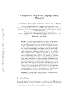 Unsupervised Deep Cross-Language Entity Alignment