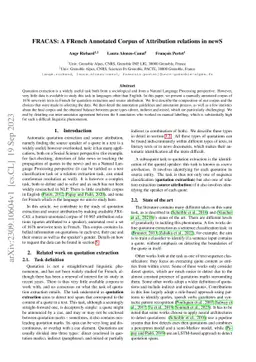 FRACAS: A FRench Annotated Corpus of Attribution relations in newS