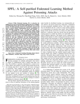 SPFL: A Self-purified Federated Learning Method Against Poisoning
  Attacks