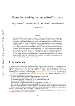Game Connectivity and Adaptive Dynamics