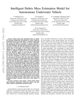 Intelligent Debris Mass Estimation Model for Autonomous Underwater
  Vehicle