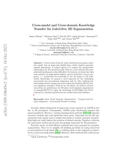 Cross-modal and Cross-domain Knowledge Transfer for Label-free 3D
  Segmentation