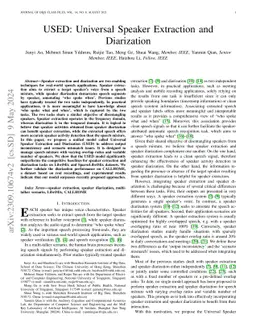 USED: Universal Speaker Extraction and Diarization