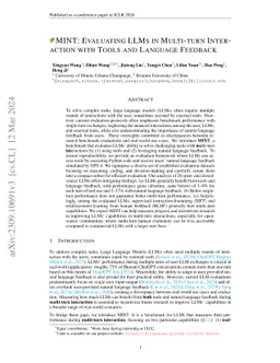 MINT: Evaluating LLMs in Multi-turn Interaction with Tools and Language
  Feedback