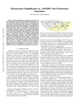 Measurement Simplification in ρ-POMDP with Performance Guarantees