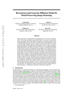 Reconstruct-and-Generate Diffusion Model for Detail-Preserving Image
  Denoising