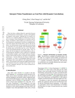 Interpret Vision Transformers as ConvNets with Dynamic Convolutions