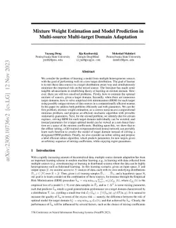 Mixture Weight Estimation and Model Prediction in Multi-source
  Multi-target Domain Adaptation