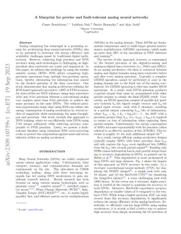 A Blueprint for Precise and Fault-Tolerant Analog Neural Networks