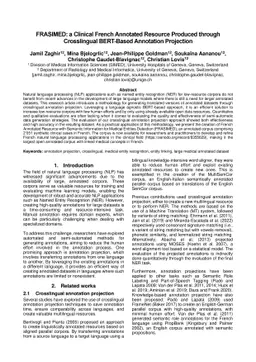 FRASIMED: a Clinical French Annotated Resource Produced through
  Crosslingual BERT-Based Annotation Projection