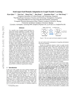 Semi-supervised Domain Adaptation in Graph Transfer Learning
