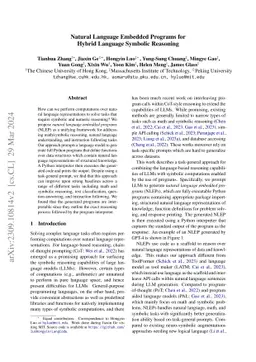 Natural Language Embedded Programs for Hybrid Language Symbolic
  Reasoning