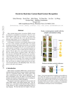 On-device Real-time Custom Hand Gesture Recognition