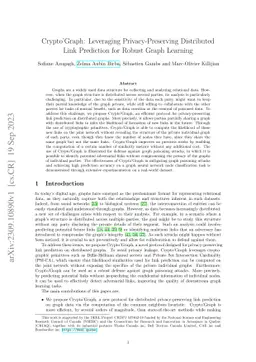 Crypto'Graph: Leveraging Privacy-Preserving Distributed Link Prediction
  for Robust Graph Learning
