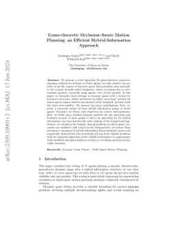 Game-theoretic Occlusion-Aware Motion Planning: an Efficient
  Hybrid-Information Approach