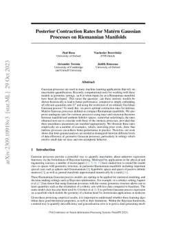Posterior Contraction Rates for Matérn Gaussian Processes on
  Riemannian Manifolds