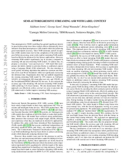 Semi-Autoregressive Streaming ASR With Label Context