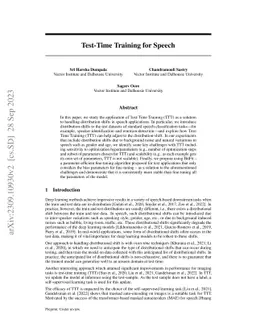 Test-Time Training for Speech