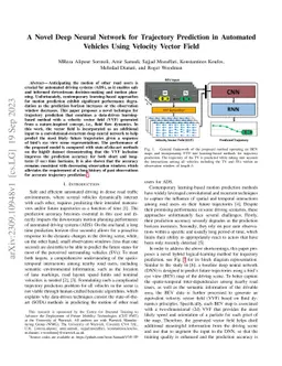 A Novel Deep Neural Network for Trajectory Prediction in Automated
  Vehicles Using Velocity Vector Field