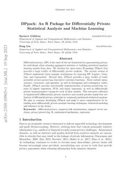 DPpack: An R Package for Differentially Private Statistical Analysis and
  Machine Learning